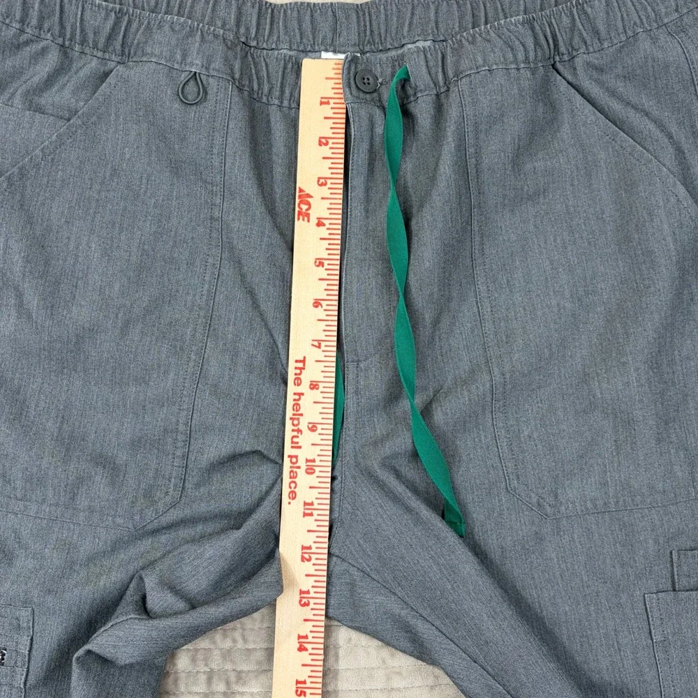 FIGS Technical Collection Scrub Pants Charcoal Grey Cargo Drawstring XL‎